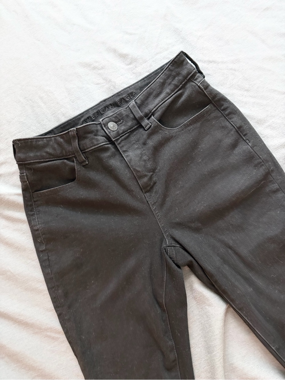 American Eagle Outfitters Black Short High-Rise Skinny Jeans